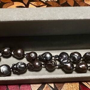 1944 George VI King Emperor Old Silver Half Rupee Dbl Baroque Pearl Bracelet